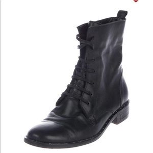 Freda Salvador Black Leather Lace Up Boots